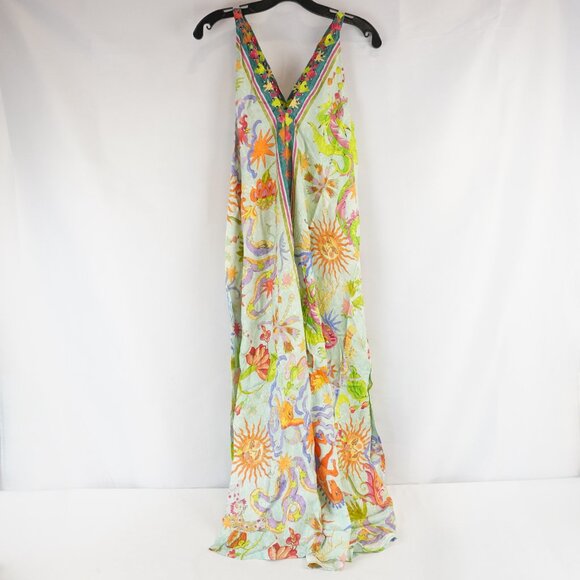 Johnny Was Eva V-Neck Sleeveless Dress in Kayla Green Multicolor Size XS - NWT - Picture 2 of 8